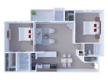  Floor Plan 2 Bedrooms Floor Plan B3