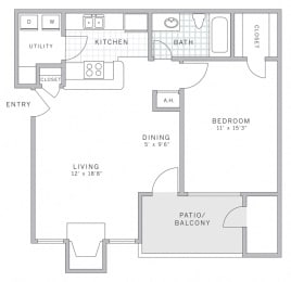 A1 Floor Plan at AVE Malvern, Pennsylvania