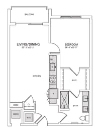 A082 W Floorplan at AVE Tampa Riverwalk, Tampa, FL, 33602
