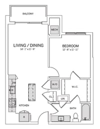 A10 Floor Plan at AVE Tampa Riverwalk, Tampa, Florida