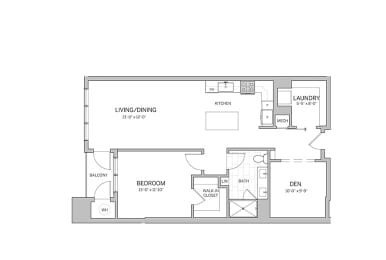1 Bedroom - a24d Floor Plan at AVE Blue Bell, Pennsylvania