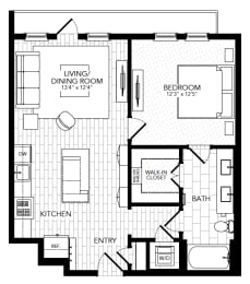 A6 Floor Plan at AVE Paradise Valley, Phoenix