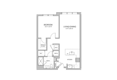 1 Bedroom - a8 Floor Plan at AVE Blue Bell, Pennsylvania, 19422