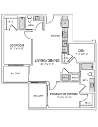 B07 W Floor Plan at AVE Tampa Riverwalk, Tampa, FL, 33602