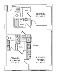B11 C Floor Plan at AVE Tampa Riverwalk, Tampa, FL
