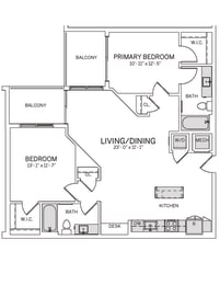 B12 Floor Plan at AVE Tampa Riverwalk, Tampa