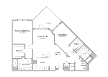 2 Bedroom - b12 Floor Plan at AVE Blue Bell, Blue Bell, 19422