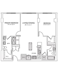 B16 C Floorplan at AVE Tampa Riverwalk, Florida