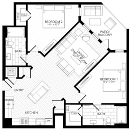 B4 Floor Plan at AVE Paradise Valley, Phoenix, AZ