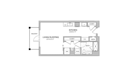 Studio - e1 Floor Plan at AVE Blue Bell, Blue Bell, 19422
