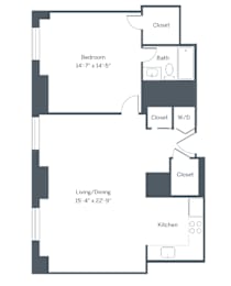 A10 Floor Plan at The Franklin Residences, Pennsylvania, 19107