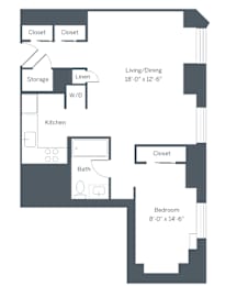E2 Floor Plan at The Franklin Residences, Pennsylvania, 19107