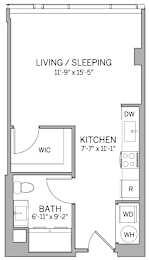 E1 Floor Plan at AVE Hamilton Green - 25 Cottage Apartments, White Plains , NY