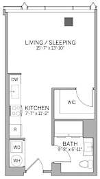 E2 Floor Plan at AVE Hamilton Green - 25 Cottage Apartments, New York