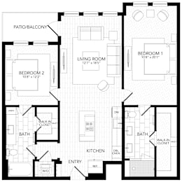 PVB10 Floor Plan at AVE Paradise Valley, Phoenix
