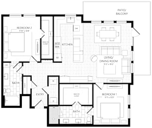 PVB20 Floor Plan at AVE Paradise Valley, Arizona, 85032