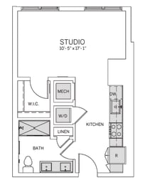 S1 Floor Plan at AVE Tampa Riverwalk, Florida, 33602