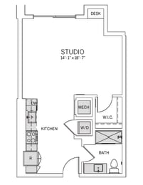S2 Floor Plan at AVE Tampa Riverwalk, Tampa, FL, 33602
