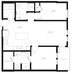 B14 Floor Plan at AVE Phoenix Terra, Phoenix, 85003