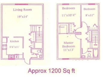  Floor Plan 3 Bed 1.5 Bath