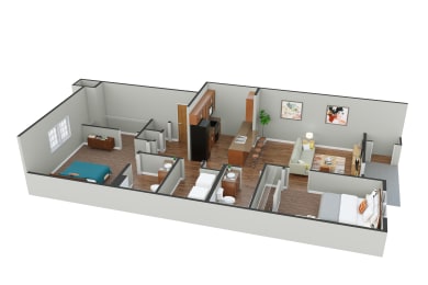 Celebration Two Bedroom Floor Plan  at MacArthur Park, Augusta Georgia