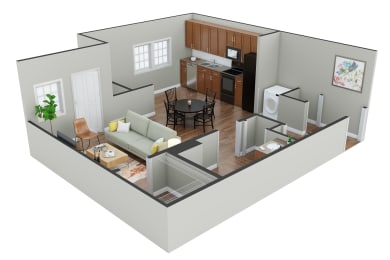 Grand Studio Floor Plan  at MacArthur Park, Augusta