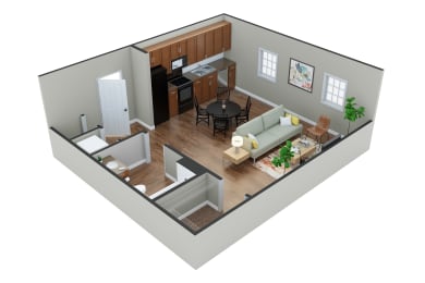 Integrity Studio Floor Plan  at MacArthur Park, Augusta Georgia