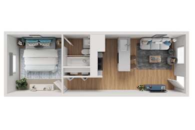 1 Bed 1Bath Floorplan A at Sanctuary Apartments and Townhomes, Augusta, 30909
