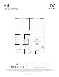A4  Floor Plan at The Collective NoDa, Charlotte