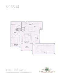 CG1 floor plan for apartment with an attached garage