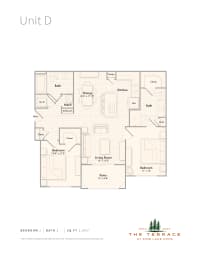 Unit D 2 bedroom apartment floor plan