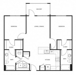 an illustration of a 4 bedroom floor plan