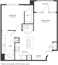 One-Bedroom Floor Plan A5 | Axis Hamilton Apartments