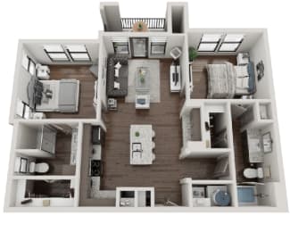 a 3d floor plan of a103103  1 bedroom
