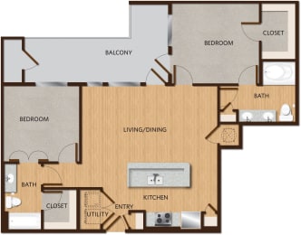 a floor plan of a living room and a kitchen