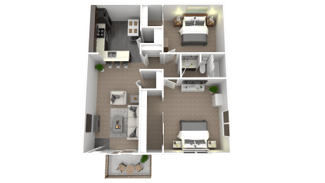 a floor plan of a two bedroom apartment