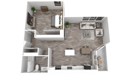 a floor plan of a one bedroom apartment
