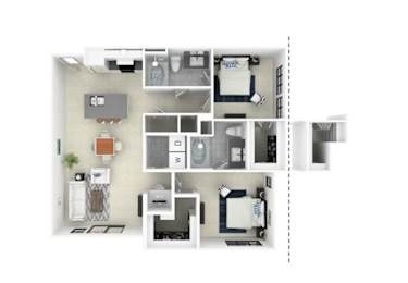 2 bed 2 bath A at Everra Midtown Park Apartments, Dallas, TX, 75231