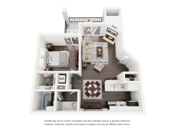 Del Ray 1 Bed | 1 Bath | 646 Sq. Ft. at Delray Apartments, Houston, TX