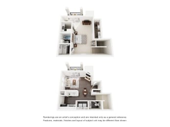 Rockport 1 Bed | 1.5 Bath | 850 Sq. Ft. at Delray Apartments, Houston, TX