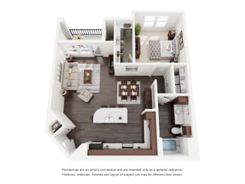Destin 1 Bed | 1 Bath | 863 Sq. Ft. at Delray Apartments, Houston, TX