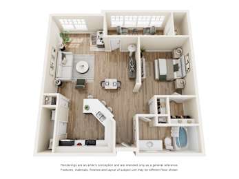 A3B Floor Plan at Easton Apartments, Texas, 75206