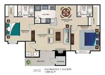 2 bedroom 2 bath at Indian Creek Apartments, Carrollton