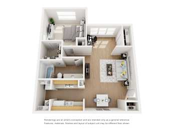 Vail Floor Plan at Hunters Hill Apartments, Dallas