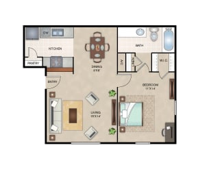 Maple One Bedroom Layout at Arbors Of Corsicana, Corsicana, Texas