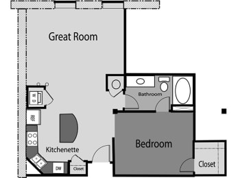 A09 one bedroom apartment floor plan