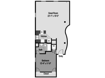 loft floor plan at the residences at stadium estates apartments worth