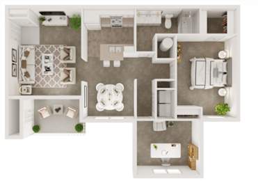 a floor plan of a house with a bedroom and a living room