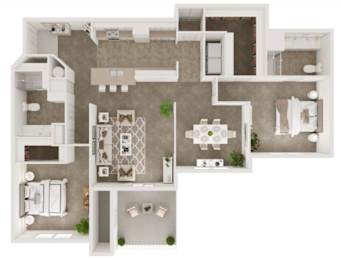 a floor plan of a house with a bedroom and a living room