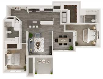 the floor plan of studio apartment has a bedroom and a living room
